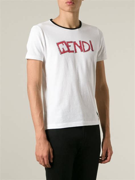 fendi zip t shirt white|fendi t shirt i offer.